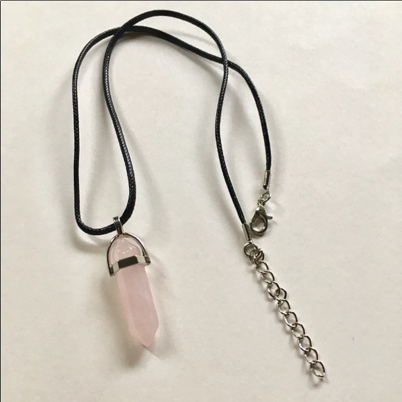 Rose Quartz 'Love Stone' Natural Stone Necklace - Picture 2 of 3